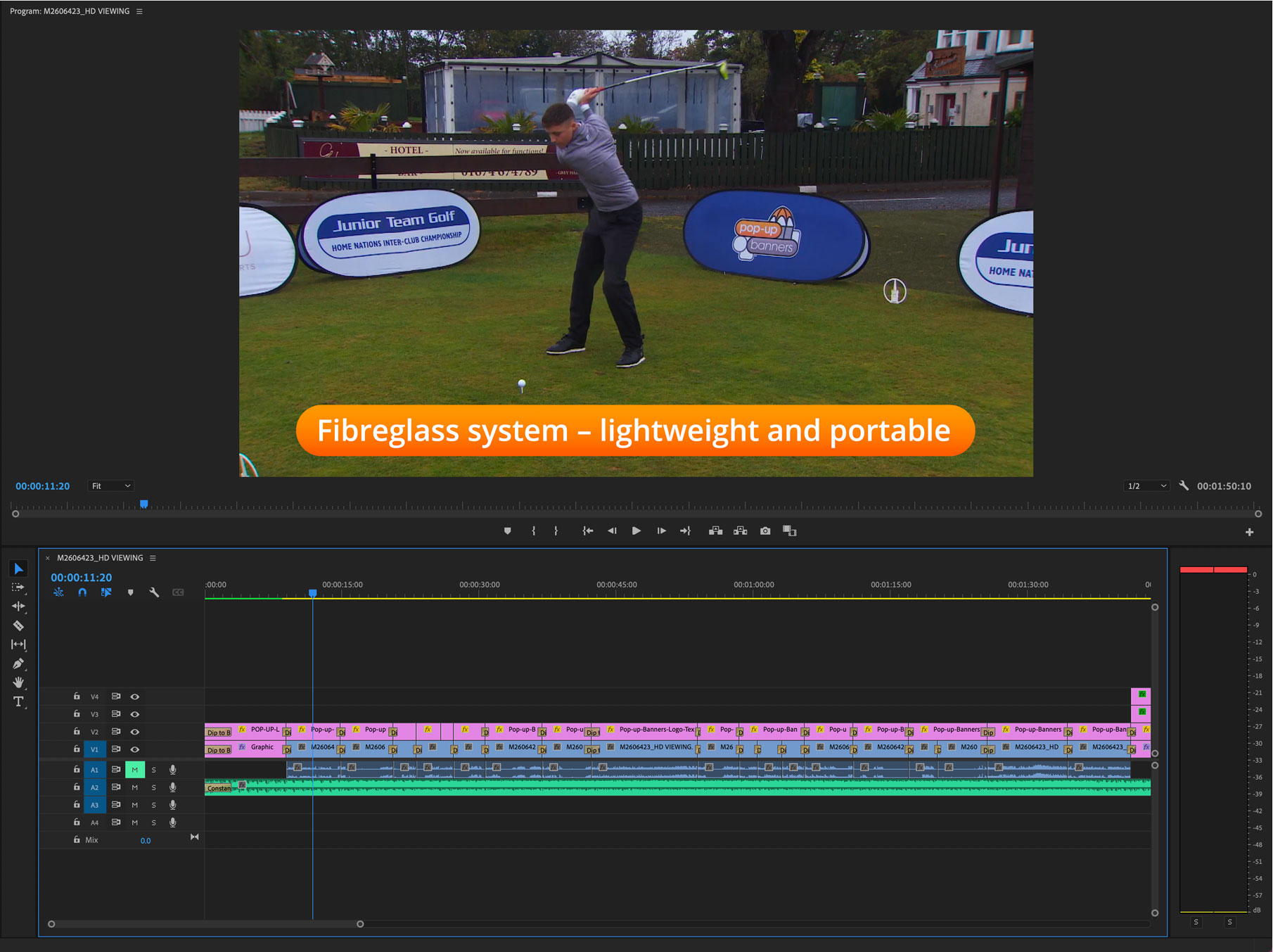 Screenshot of a video being edited for Pop-up Banners
